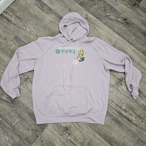 Dragon Ball Z Men Hoodie XL Pink Graphic Print Fleece Super Saiyan Goku Anime